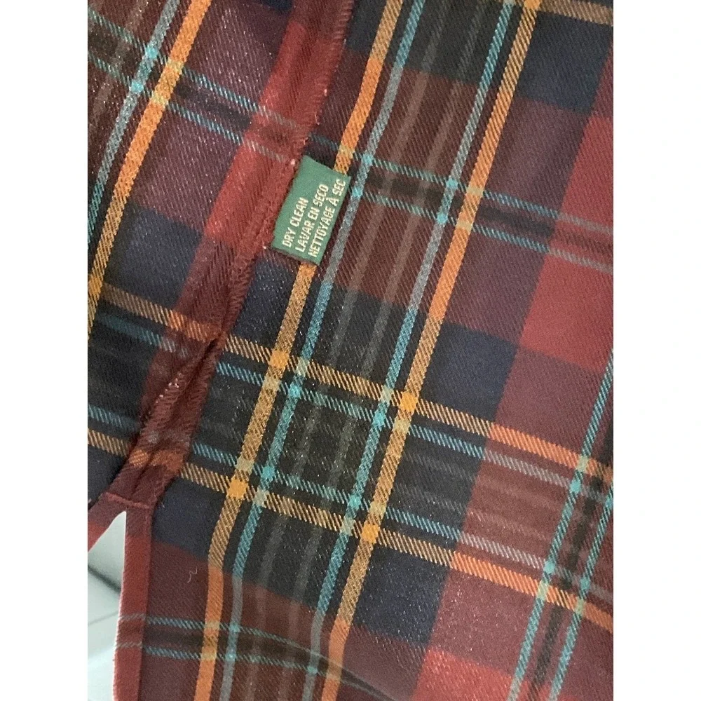 VTG Lauren Ralph Lauren women's‎ worsted wool jacket zip plaid equestrian large